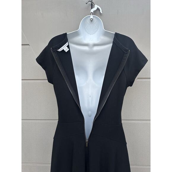 Diane von Furstenberg LBD DELYSE Black Fit & Flare Mini Dress Exposed Zip Sz 10 - Picture 16 of 16